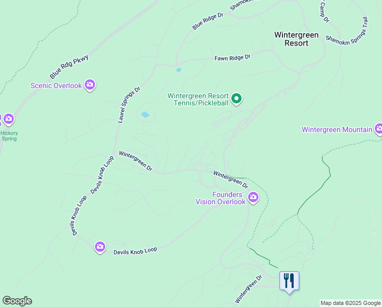 map of restaurants, bars, coffee shops, grocery stores, and more near 2028 Stone Ridge in Wintergreen Resort