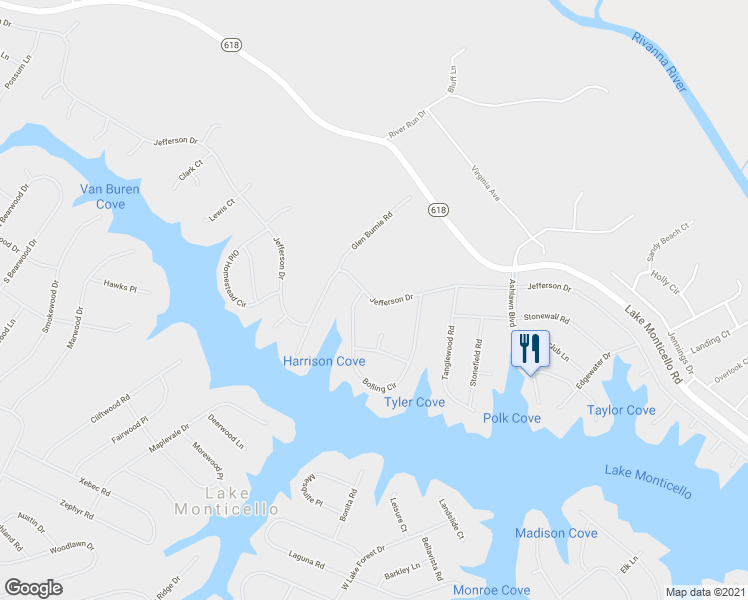 map of restaurants, bars, coffee shops, grocery stores, and more near 815 Jefferson Drive in Palmyra