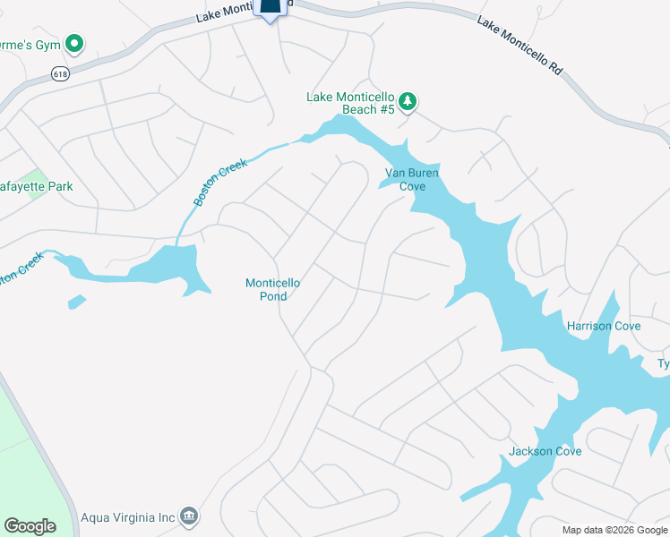 map of restaurants, bars, coffee shops, grocery stores, and more near 26 Smokewood Dr in Lake Monticello