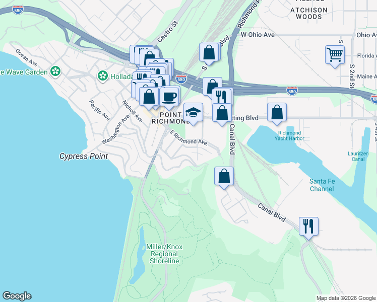 map of restaurants, bars, coffee shops, grocery stores, and more near 19 Stairley St in Richmond