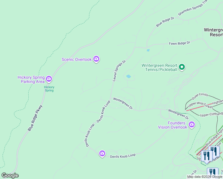 map of restaurants, bars, coffee shops, grocery stores, and more near Laurel Springs Drive in Roseland