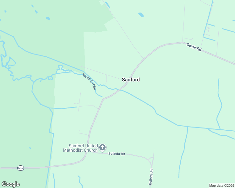 map of restaurants, bars, coffee shops, grocery stores, and more near 23320-23424 Saxis Road in Sanford