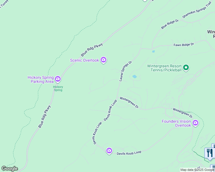 map of restaurants, bars, coffee shops, grocery stores, and more near 131 Hickory Spring Road in Roseland