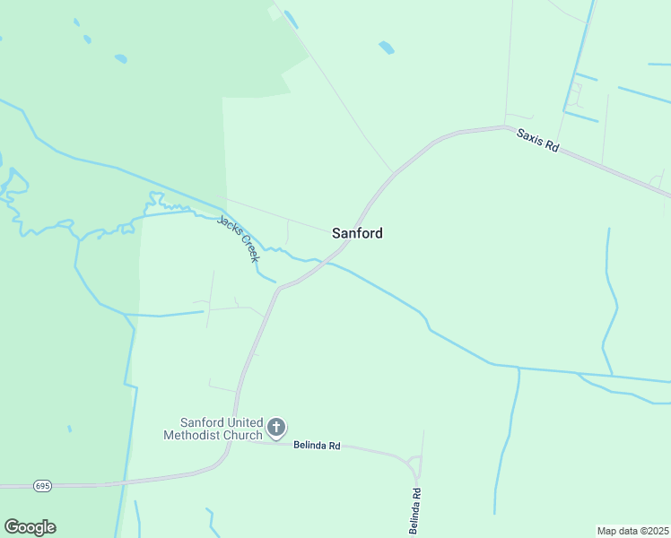 map of restaurants, bars, coffee shops, grocery stores, and more near 23424 Saxis Road in Sanford