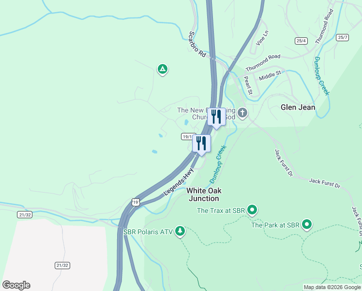 map of restaurants, bars, coffee shops, grocery stores, and more near 41 Wood Mountain Road in Glen Jean