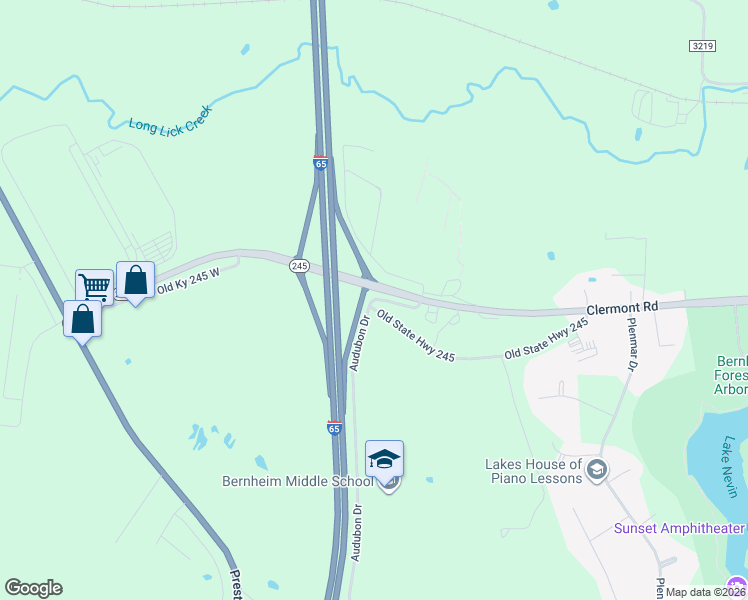 map of restaurants, bars, coffee shops, grocery stores, and more near 700 Audubon Drive in Shepherdsville