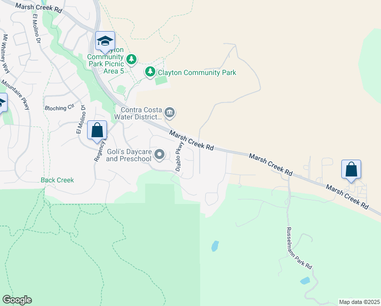 map of restaurants, bars, coffee shops, grocery stores, and more near 133 El Portal Place in Clayton
