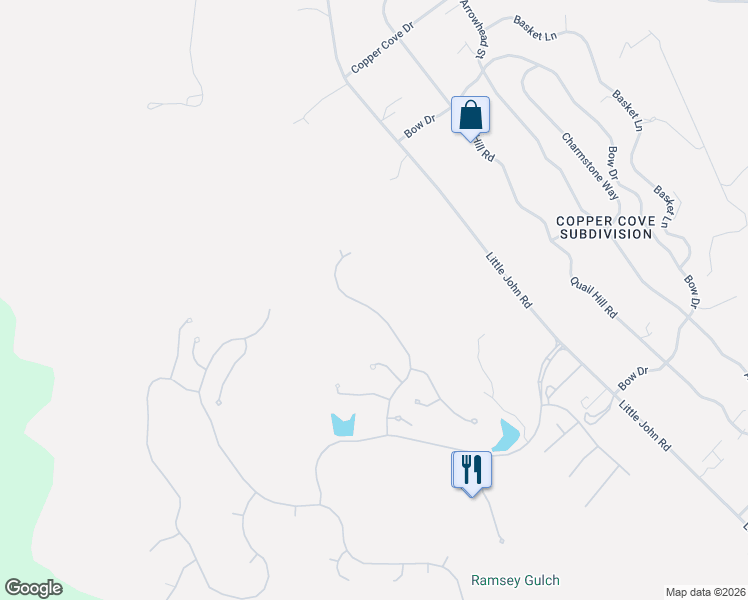 map of restaurants, bars, coffee shops, grocery stores, and more near 268 Rock Ridge Lane in Copperopolis