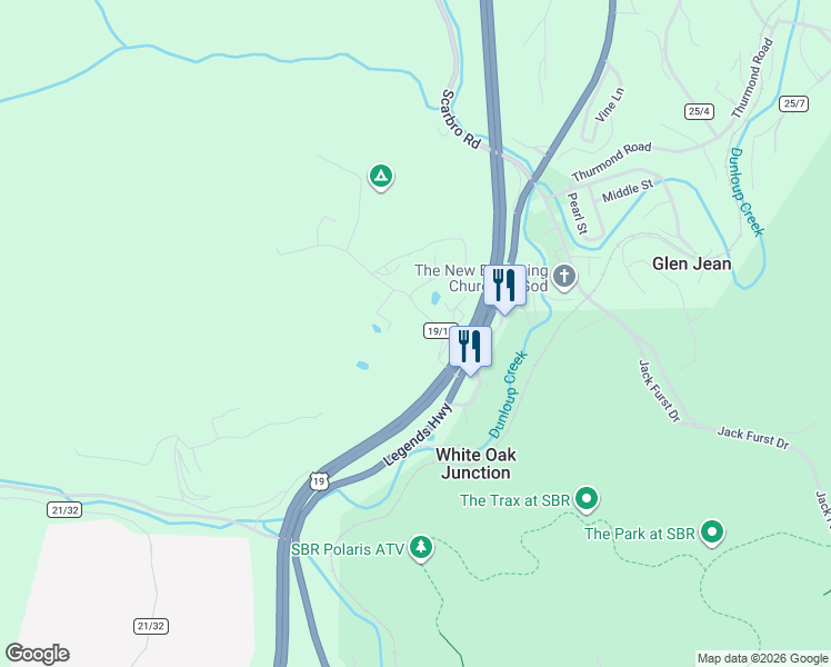 map of restaurants, bars, coffee shops, grocery stores, and more near 41 Wood Mountain Road in Glen Jean