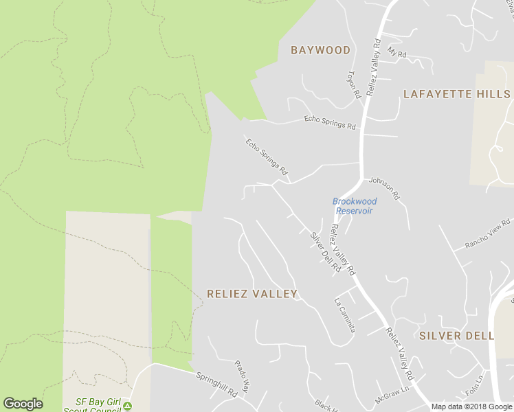 map of restaurants, bars, coffee shops, grocery stores, and more near 1600 Shangri La Court in Lafayette