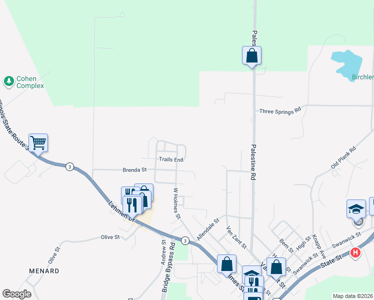 map of restaurants, bars, coffee shops, grocery stores, and more near 39 Trails End in Chester