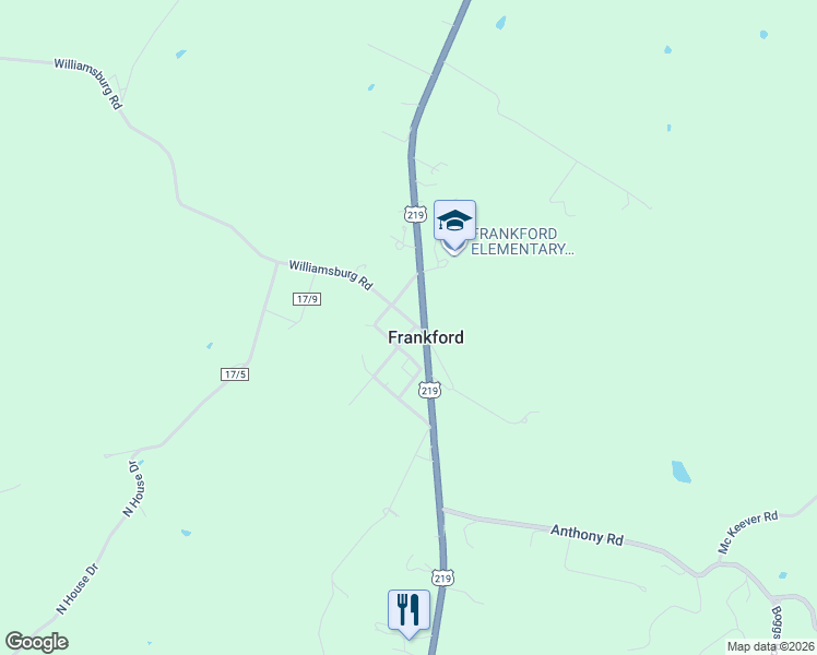 map of restaurants, bars, coffee shops, grocery stores, and more near 17995 Seneca Trail in Maxwelton