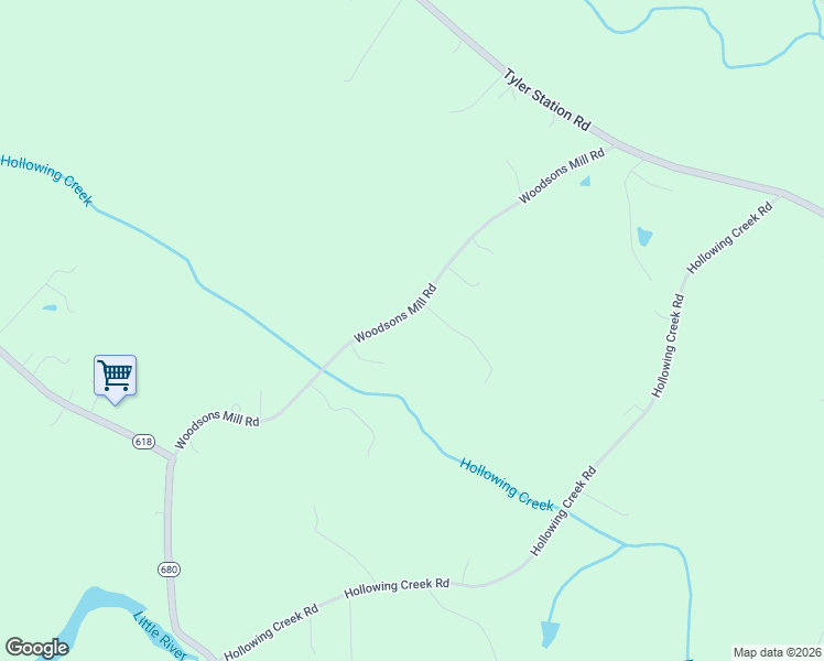 map of restaurants, bars, coffee shops, grocery stores, and more near 19164 Woodsons Mill Road in Beaverdam