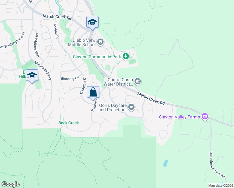 map of restaurants, bars, coffee shops, grocery stores, and more near 21 Mirango Court in Clayton