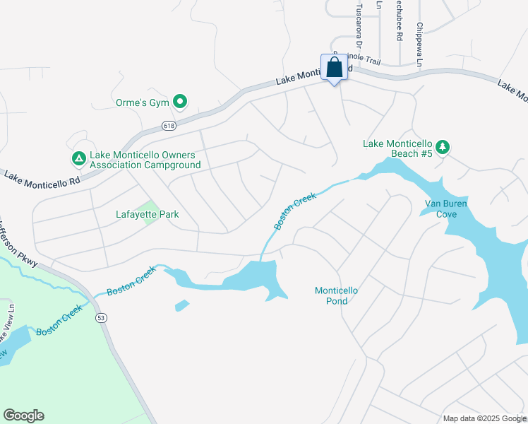 map of restaurants, bars, coffee shops, grocery stores, and more near 59 Lafayette Drive in Palmyra
