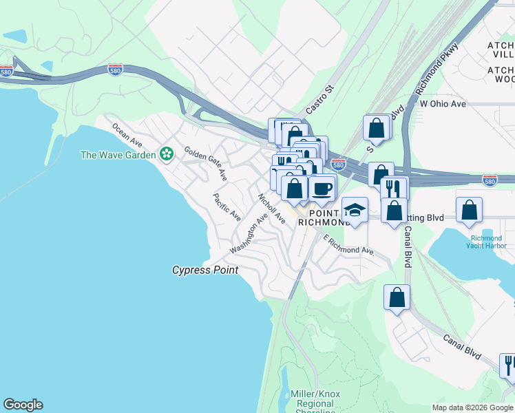 map of restaurants, bars, coffee shops, grocery stores, and more near 209 Piedmont Place in Richmond