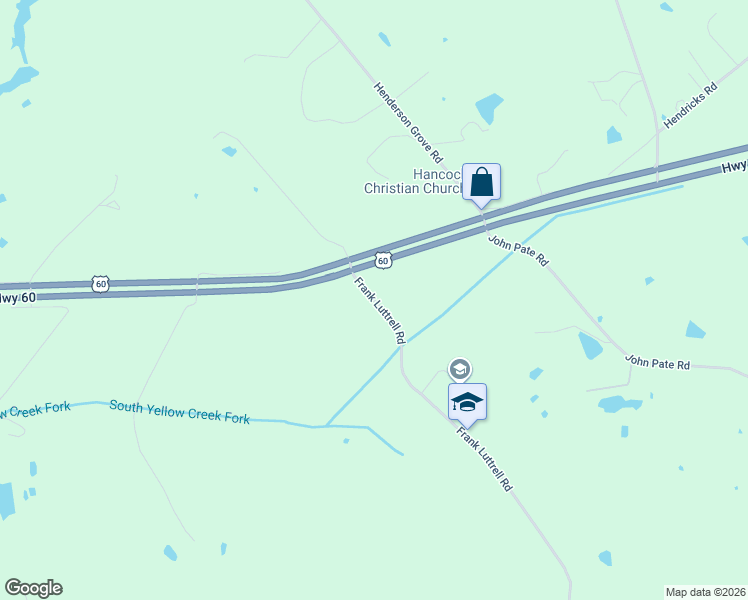 map of restaurants, bars, coffee shops, grocery stores, and more near Poplar Grove Road in Lewisport