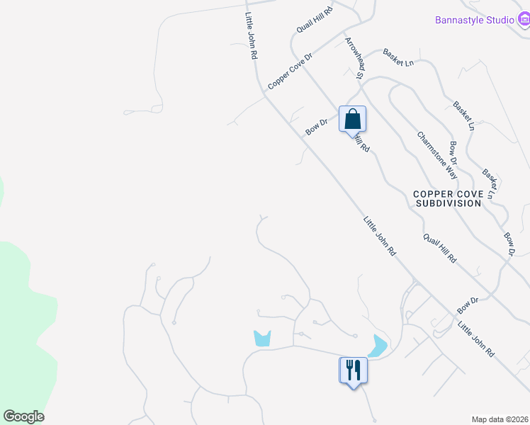 map of restaurants, bars, coffee shops, grocery stores, and more near 15 Rock Ridge Court in Copperopolis