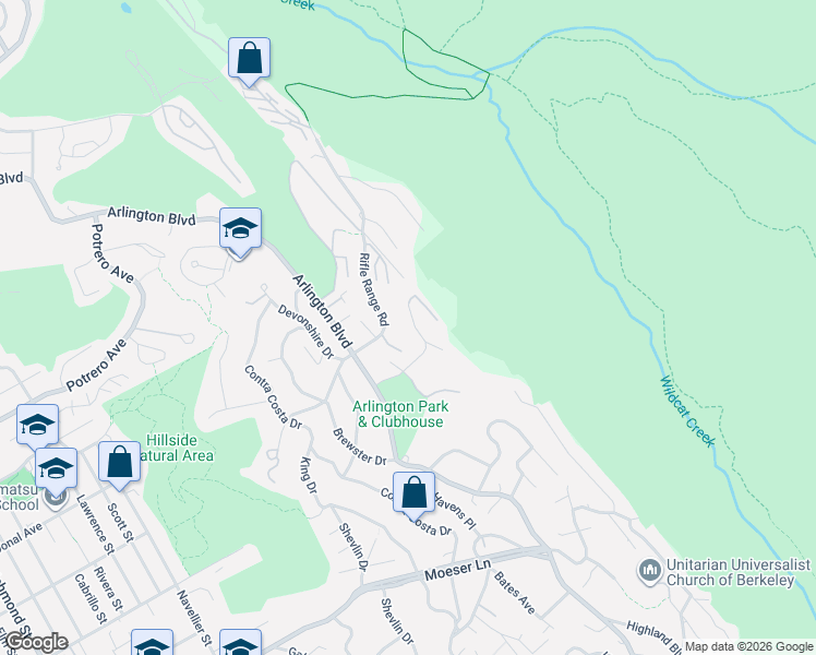 map of restaurants, bars, coffee shops, grocery stores, and more near 8635 Thors Bay Road in El Cerrito