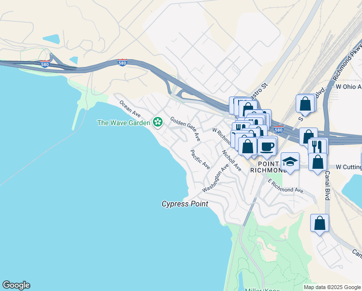 map of restaurants, bars, coffee shops, grocery stores, and more near 435 Tremont Avenue in Richmond