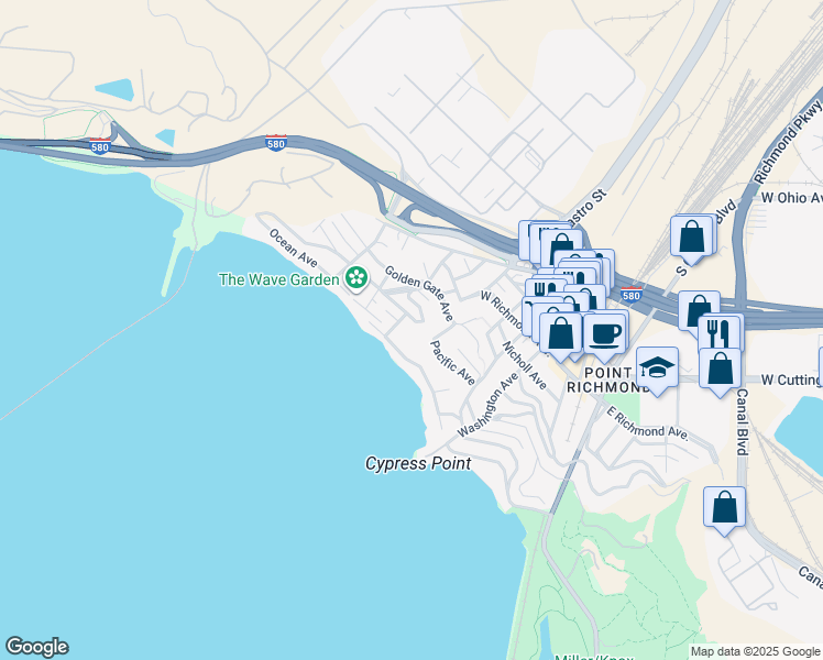 map of restaurants, bars, coffee shops, grocery stores, and more near 435 Tremont Avenue in Richmond