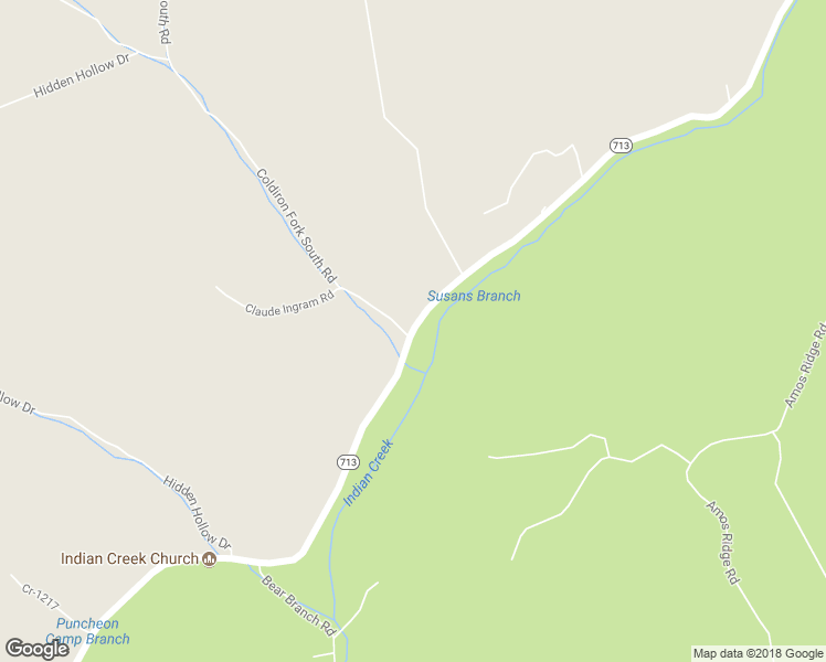 map of restaurants, bars, coffee shops, grocery stores, and more near Indian Creek Road in Frenchburg