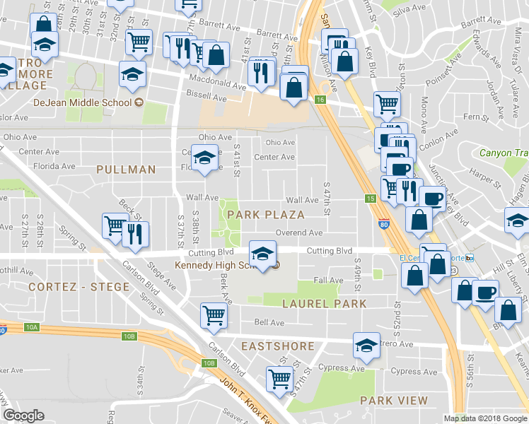 map of restaurants, bars, coffee shops, grocery stores, and more near 4225 Taft Avenue in Richmond