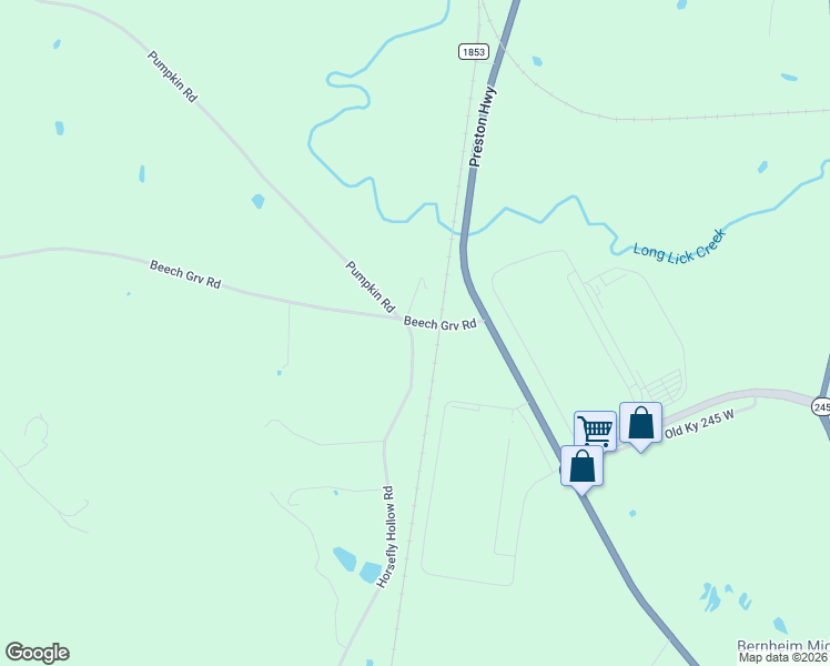 map of restaurants, bars, coffee shops, grocery stores, and more near 116 Horsefly Hollow Road in Lebanon Junction