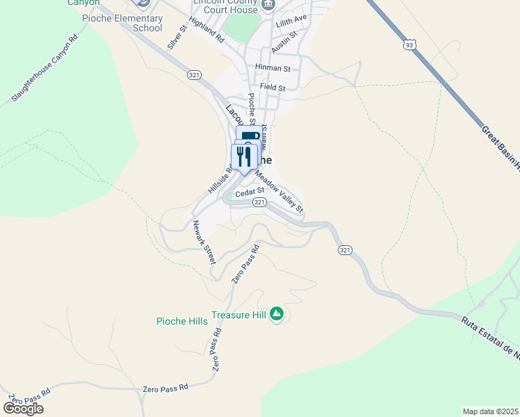 map of restaurants, bars, coffee shops, grocery stores, and more near 246 High Street in Pioche