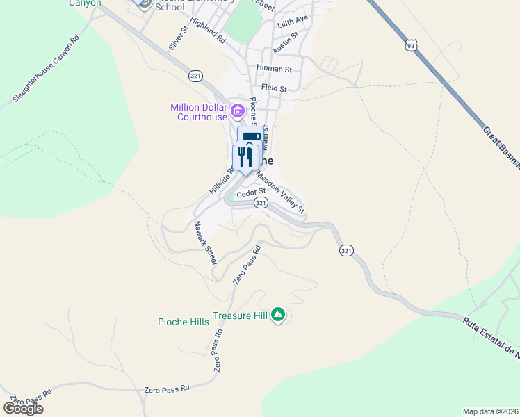 map of restaurants, bars, coffee shops, grocery stores, and more near 246 High Street in Pioche