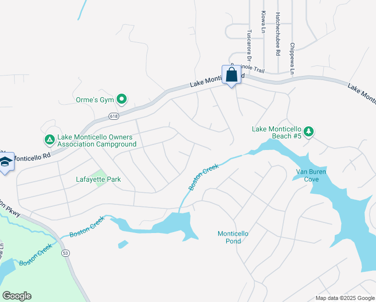 map of restaurants, bars, coffee shops, grocery stores, and more near 1 Baskin Court in Palmyra