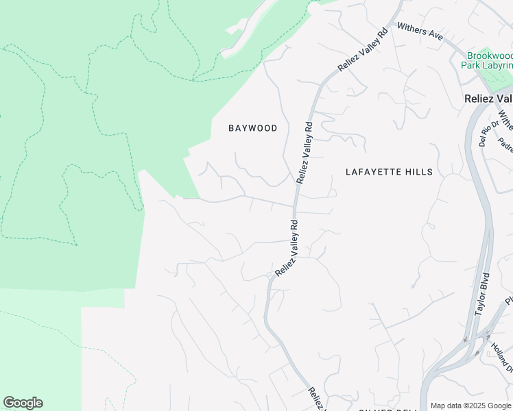 map of restaurants, bars, coffee shops, grocery stores, and more near 3437 Echo Springs Road in Lafayette