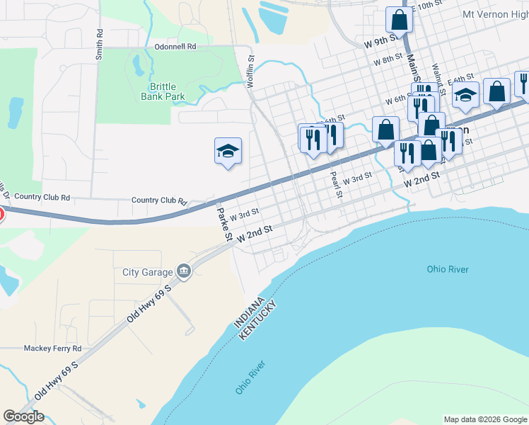 map of restaurants, bars, coffee shops, grocery stores, and more near 922 West 4th Street in Mount Vernon