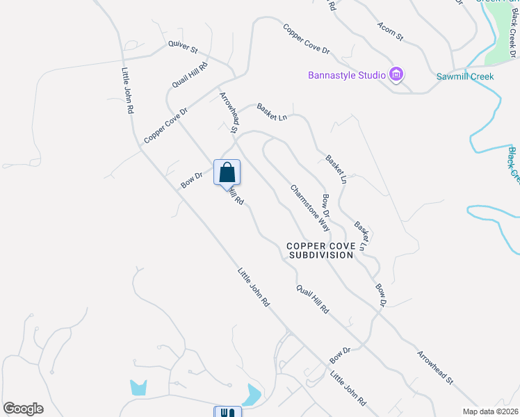 map of restaurants, bars, coffee shops, grocery stores, and more near 2403 Quail Hill Road in Copperopolis