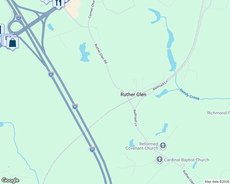 map of restaurants, bars, coffee shops, grocery stores, and more near 24360 Ruther Glen Road in Ruther Glen