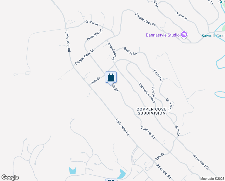 map of restaurants, bars, coffee shops, grocery stores, and more near 2360 Quail Hill Road in Copperopolis