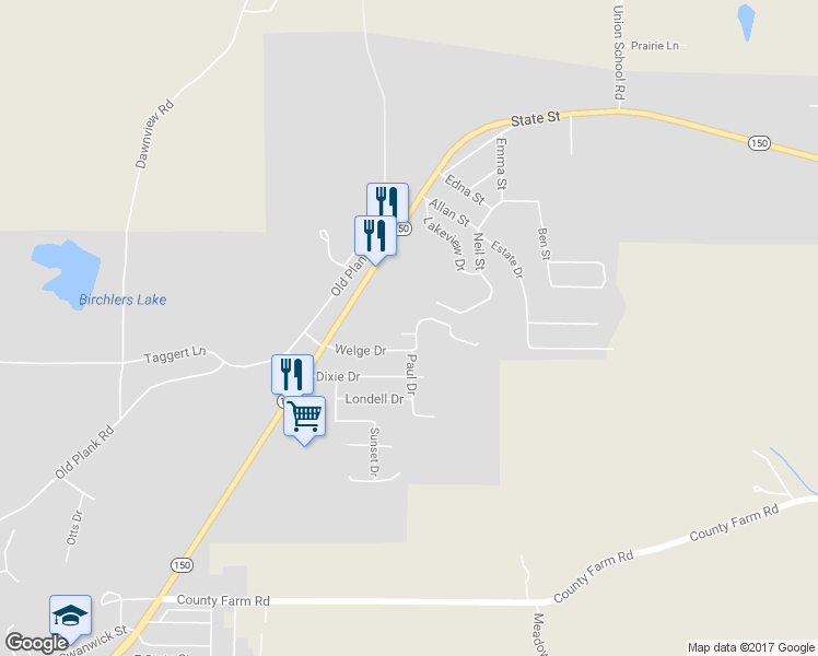 map of restaurants, bars, coffee shops, grocery stores, and more near 104 Paul Drive in Chester