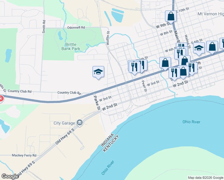 map of restaurants, bars, coffee shops, grocery stores, and more near 922 West 4th Street in Mount Vernon