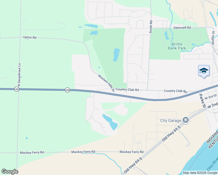 map of restaurants, bars, coffee shops, grocery stores, and more near 2043-2199 Bridges Ln in Mt Vernon