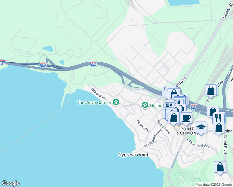 map of restaurants, bars, coffee shops, grocery stores, and more near 2 West Richmond Avenue in Richmond