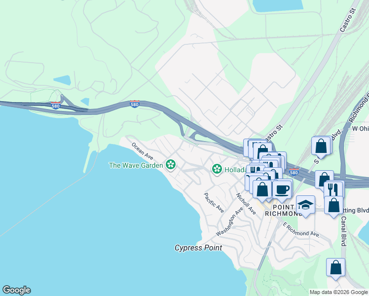 map of restaurants, bars, coffee shops, grocery stores, and more near 624 Morgan Avenue in Richmond