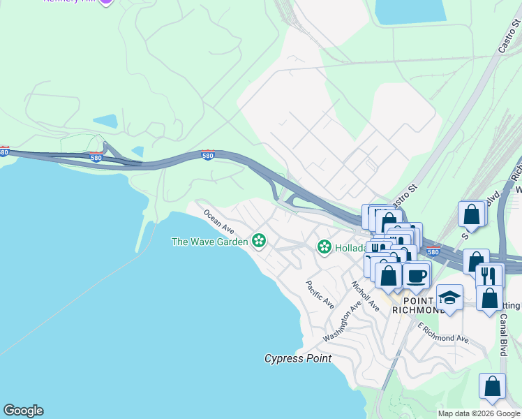 map of restaurants, bars, coffee shops, grocery stores, and more near 715 Tewksbury Avenue in Richmond