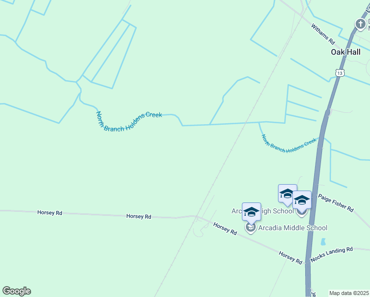 map of restaurants, bars, coffee shops, grocery stores, and more near in Oak Hall