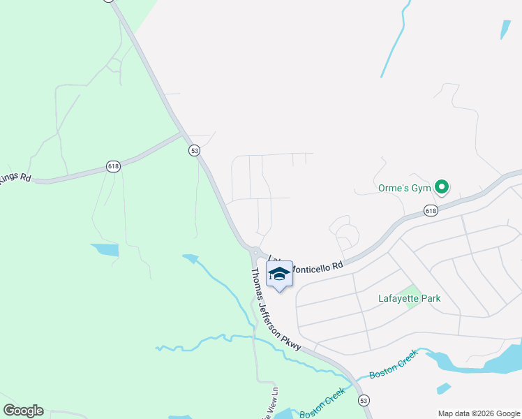 map of restaurants, bars, coffee shops, grocery stores, and more near 146 Horse Path Lane in Lake Monticello