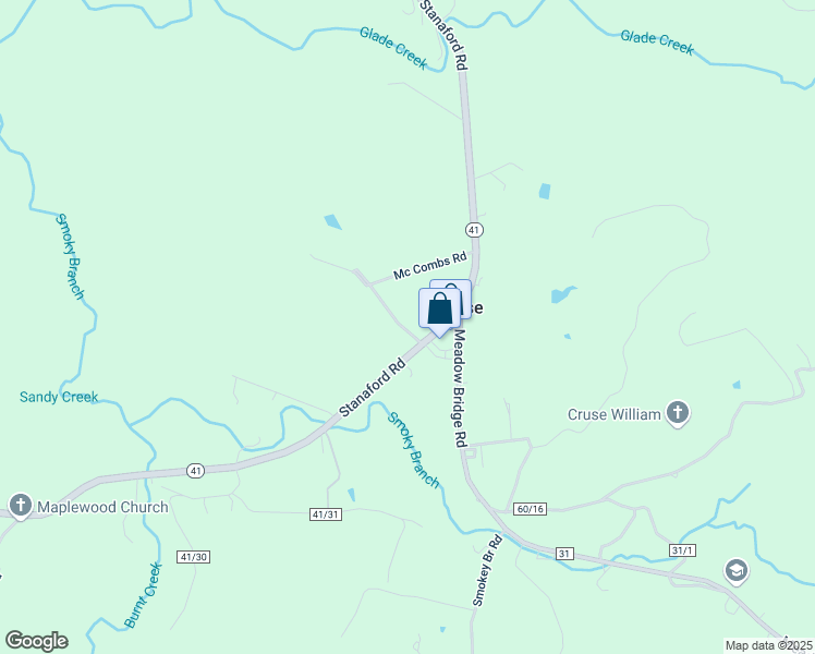 map of restaurants, bars, coffee shops, grocery stores, and more near 62 Mc Combs Road in Danese