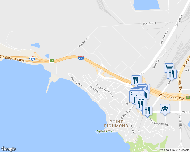 map of restaurants, bars, coffee shops, grocery stores, and more near 715 Tewksbury Avenue in Richmond