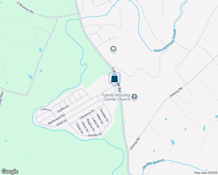 map of restaurants, bars, coffee shops, grocery stores, and more near 3 McDowell Road in Nicholasville