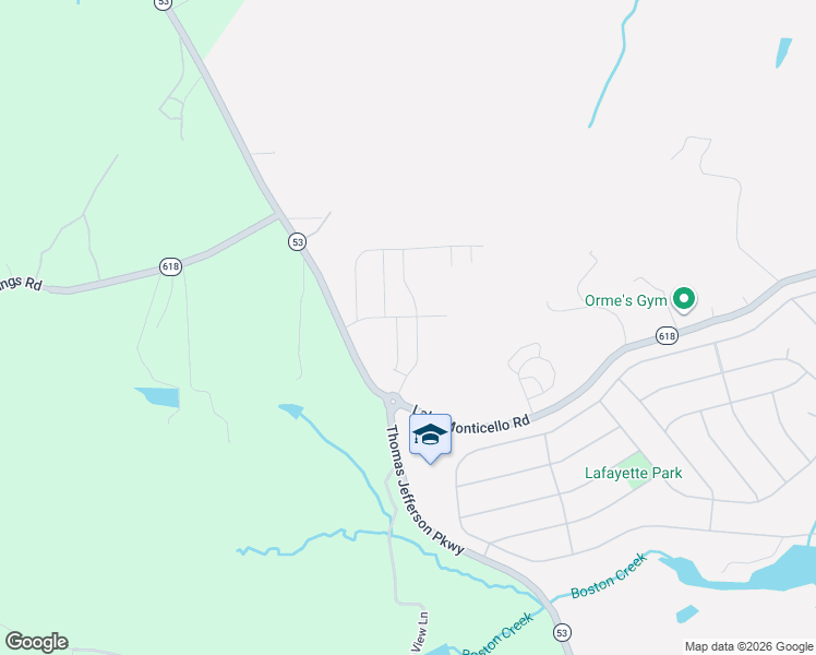 map of restaurants, bars, coffee shops, grocery stores, and more near 146 Horse Path Lane in Lake Monticello