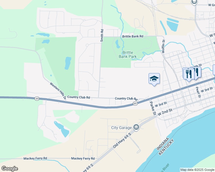 map of restaurants, bars, coffee shops, grocery stores, and more near 1411 Clover Street in Mount Vernon