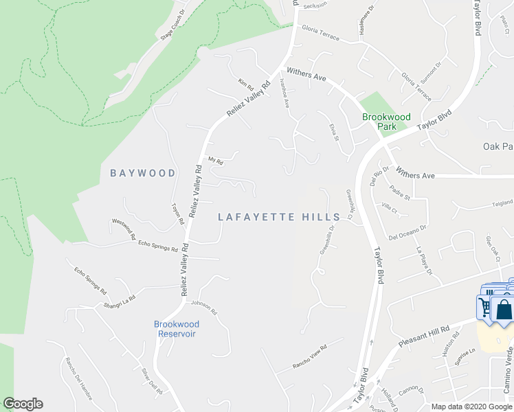 map of restaurants, bars, coffee shops, grocery stores, and more near 69 My Road in Lafayette